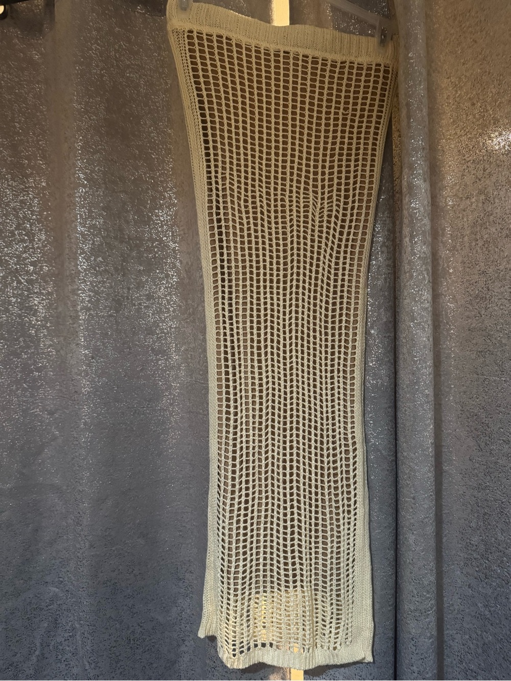 Beige Crochet Midi Skirt - Lightweight Knit Summer Skirt